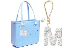 BOAJUNWU Bogg Bag Accessories,Bogg Bag Charms Keychain for Women Girls,Letter Charms for Beach Bitty Bogg Handbags Tote Bags