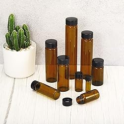 PATIKIL 5mL Glass Vials with Screw Caps, 16Pcs