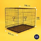 Dog Crates Plus Medium Foldable Dog Crate 30 Inch Two Doors Black view 2