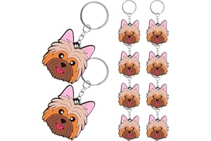 VALICLUD 10pcs Cute Silicone Dog Keychains Pvc Cartoon Animal Car Key Rings Party Favor Bag Charms for Pet