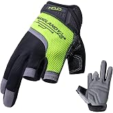 AIGEVTURE Framer Work Gloves,Fingerless Framing Gloves, Open-Finger Carpenters Gloves, High Dexterity, Performance Fit, Durable