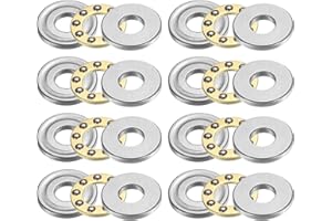 uxcell 8pcs F4-10M Thrust Ball Bearings, 4mm x 10mm x 4mm Miniature Thrust Bearing with Washers Chrome Steel Single Direction for Conveyor Systems Machine Tools