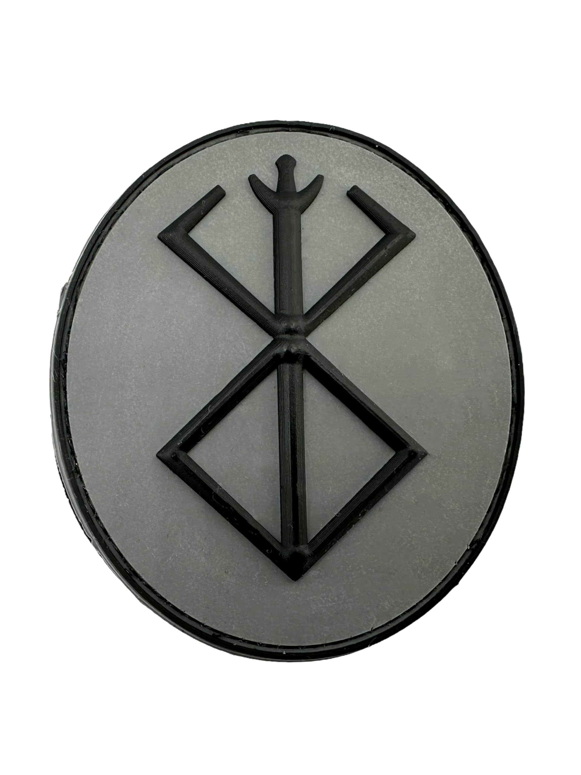 Patch Nation Berserk Berserker Oval Brand of Sacrifice Norse Airsoft Paintball PVC Morale Patch (Grey)