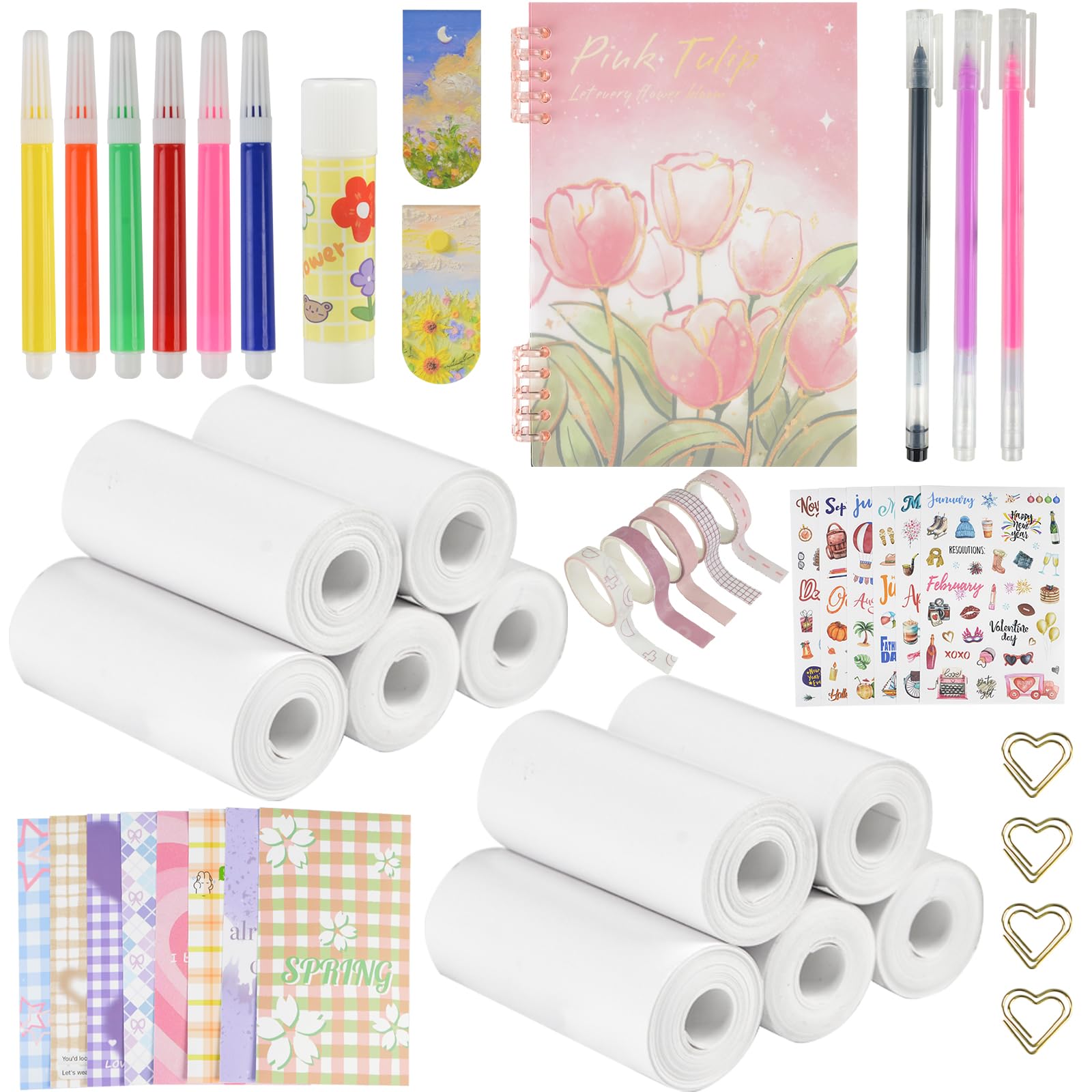 Photo 1 of 10Rolls Kids Camera Instant Refill Print Paper Set, Instant Digital Camera Print Thermal Paper Roll Refill & DIY Journal Kit For Kids, Photomaker Kit with Scrapbook Diary Supplies for Girls Boys Gifts