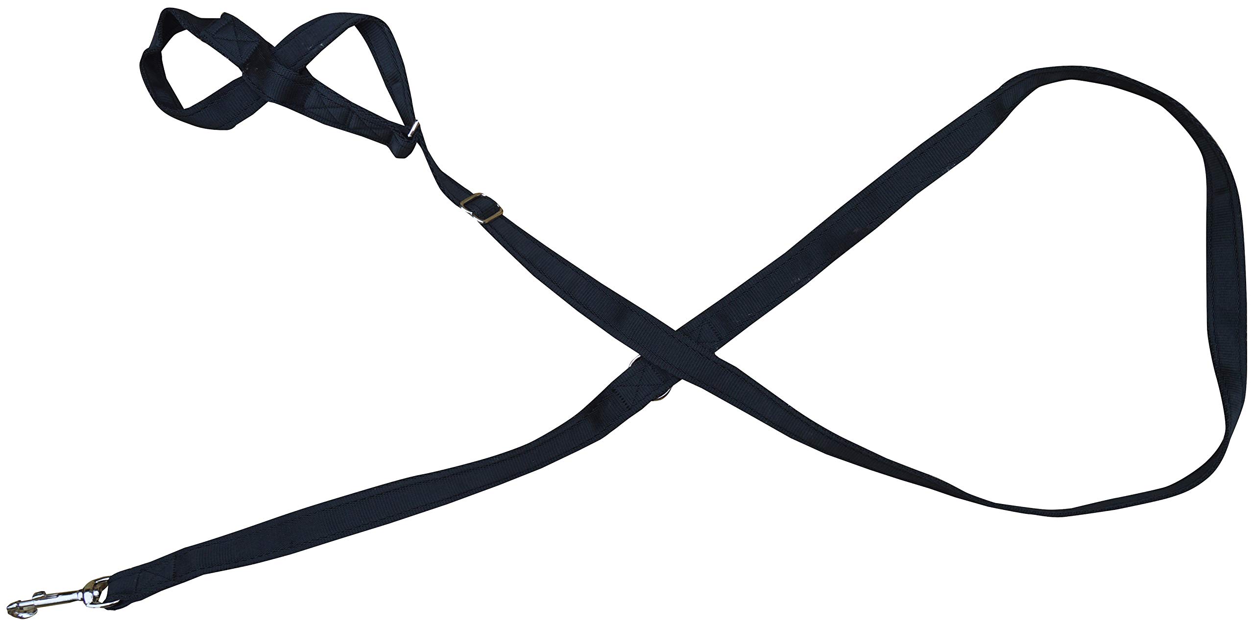 Gencon - Clip-to-Collar Dog Headcollar and Lead - One Size Dog Training & Behaviour Aid - Soft & Gentle Design with Trigger Clip - Left - Machine Washable - Made in Britain - Extra Wide - Black