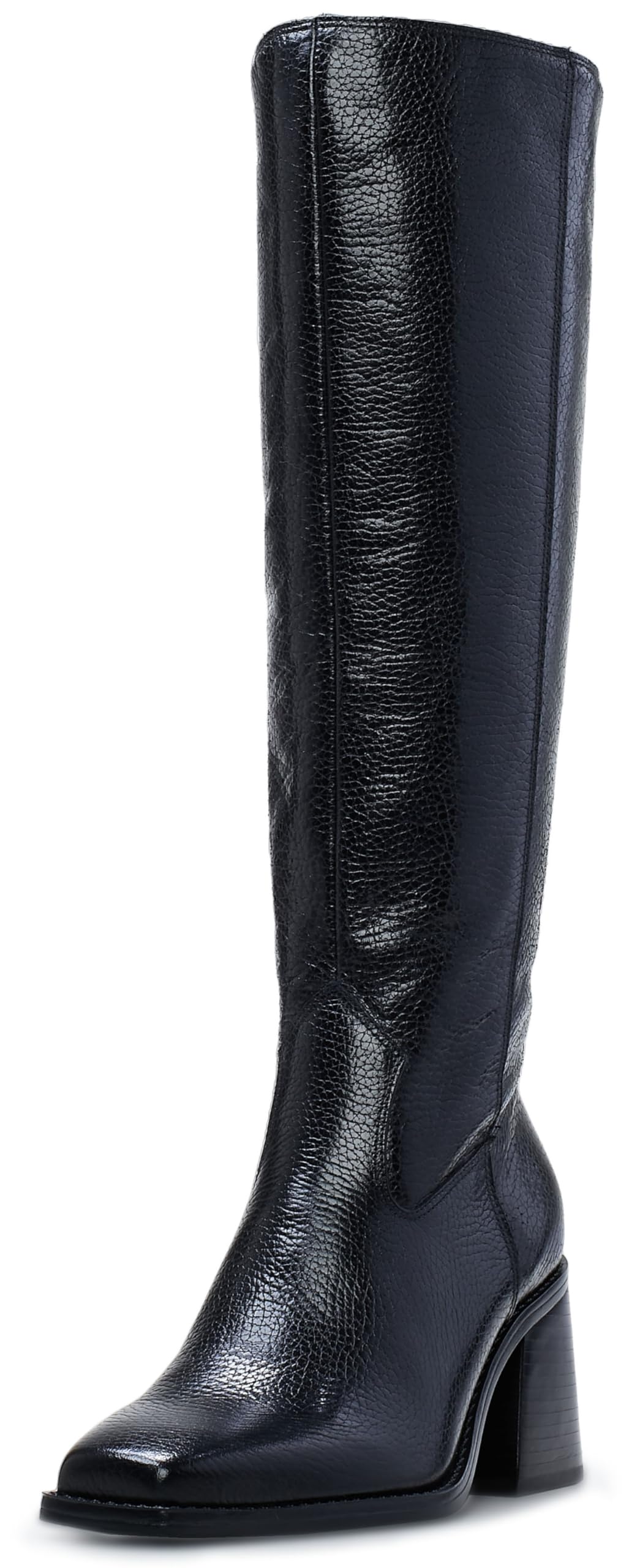Vince Camuto Women’s Sangeti Stacked Heel Knee High Boot Fashion, Black, 5.5
