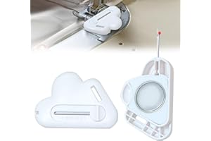 HDLDYDD Magnetic Seam Guide for Sewing Machine, Multifunctional Polygonal Hemmer Guide with Scale, Seam Ripper, Sharp Sewing Thread Remover, Universal Sewing & Quilting Accessories Tool（White）