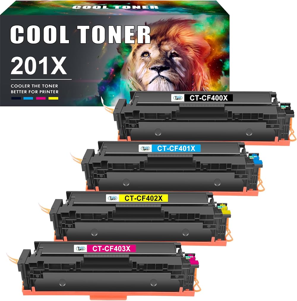 Cool Toner 201X 4-Pack Toner for HP LaserJet Pro M252dw M277dw M277n MFP