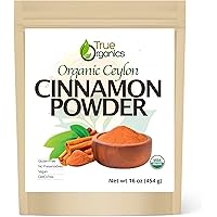 True Organic Ceylon Cinnamon Powder, 1 Pound Bulk Bag, Certified Organic, USDA & Kosher Certified, Non-GMO, Organic Cinnamon 