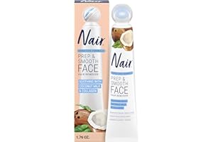 NAIR Exfoliating Facial Hair Removal Cream for Women - Smooth Skin Solution with Collagen for Sensitive Skincare