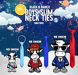 Black n Bianco Boys' Satin Zipper Neck Tie Red 15