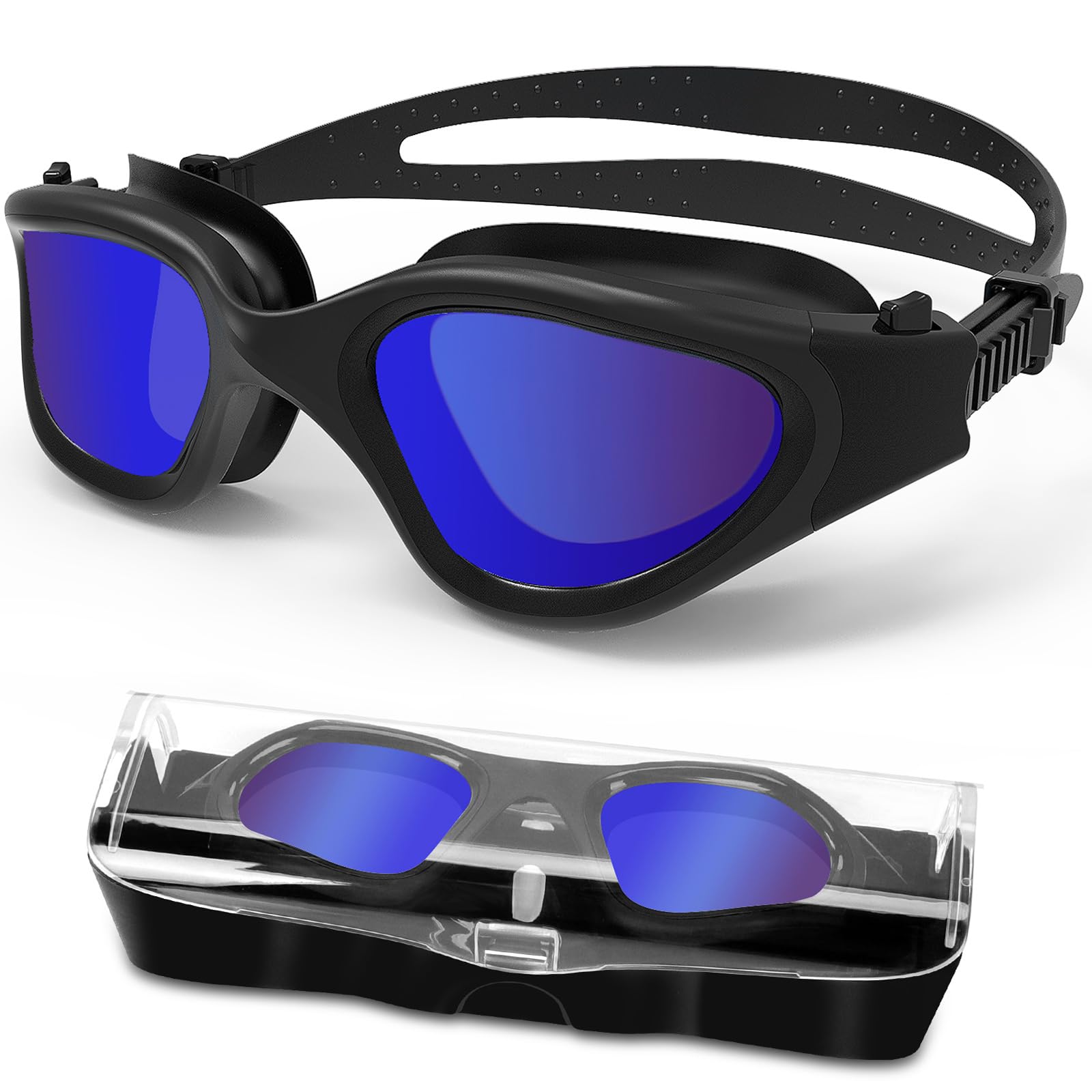 HotSrace Swimming Goggles Polarized/Non Polarized Anti Fog Anti UV No Leakage,Swim Goggles Soft Silicone Clear Vision Easy to Adjust for Adult Men Women Teenager