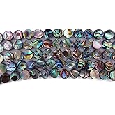 6mm Natural Abalone Shell Flat Coin Beads Strand 16 Inch Jewelry Making Beads
