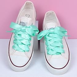 Booyckiy Flat Colorful Satin Ribbon Shoelaces