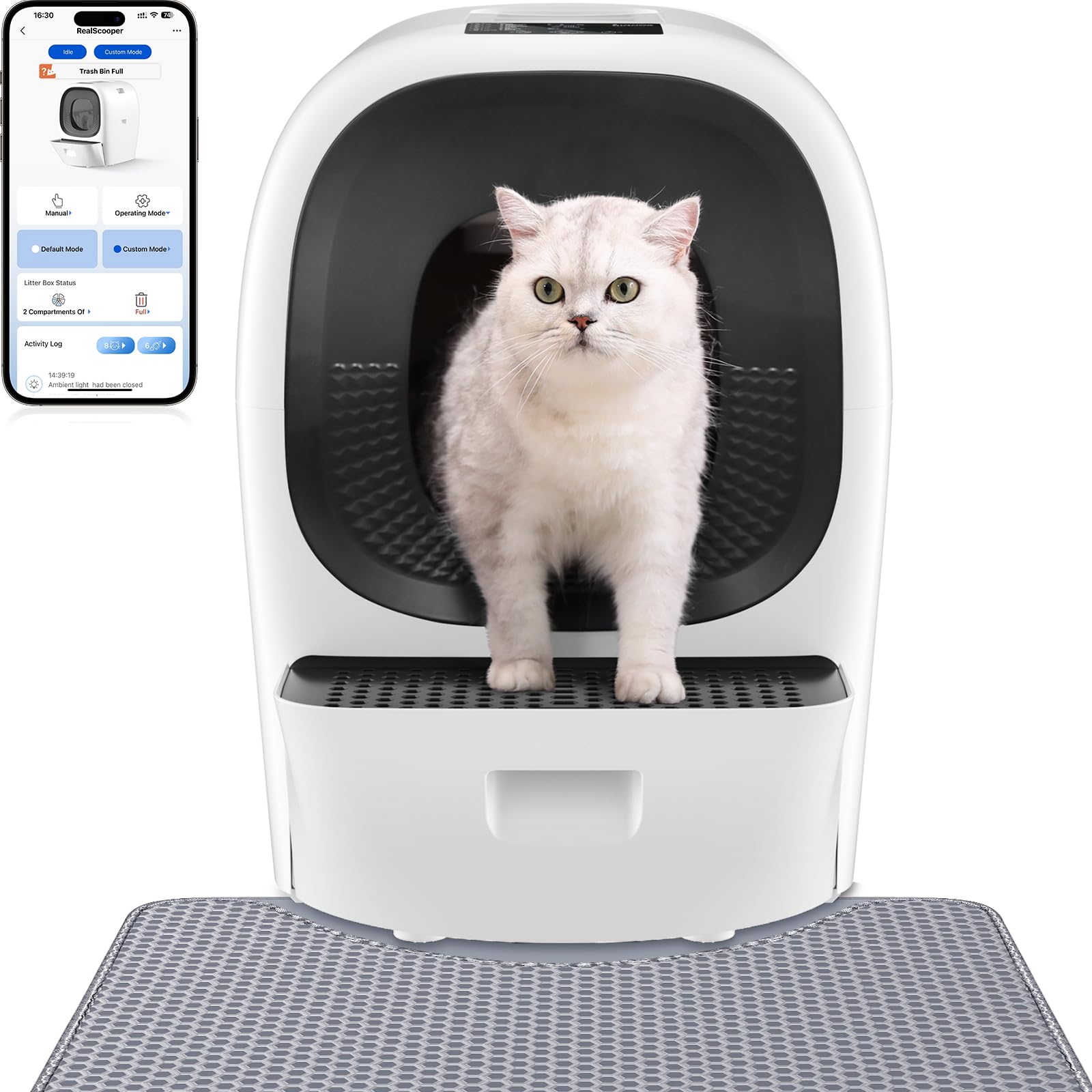 Photo 1 of LALAHOME 80L Auto Refill Self-Cleaning Litter Box AI Self-Refilling Robot Automatic for Multiple Cats(3-20lb) - Rake Design ScoopFree, Safety Sensors, Anti-Leakage, Odor Control, 5G WiFi App, XL