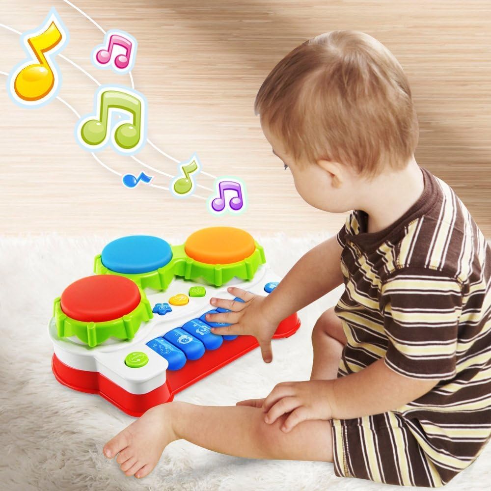 NextX Baby Musical Toys, Toddler Learning Music Drum Piano Toy, Development Musical Toy for 6 Months Infant Baby, with Music and Lighting Up: Toys & Games