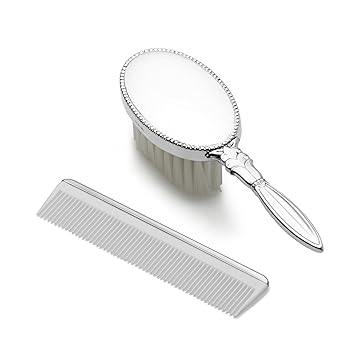 Buy Empire Silver Sterling Girls Comb Brush Set W Bead Border