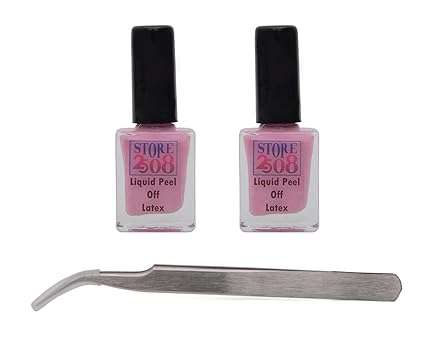 Store2508 Combo Offer : 2 Bottles Liquid Latex Peel Off Tape + Tweezer