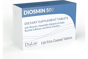 DULÀC FARMACEUTICI 1982 Dulàc - Diosmin 500 Hemorrhoid and Leg Vein Supplement 120 Tablets, Diosmin, Horse Chestnut Extract, Butchers Broom, Hesperidin for Circulation, Made in Italy