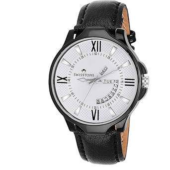Analogue White Dial Mens & Boys Watch (Sw-Blk105-Wht-Blk)