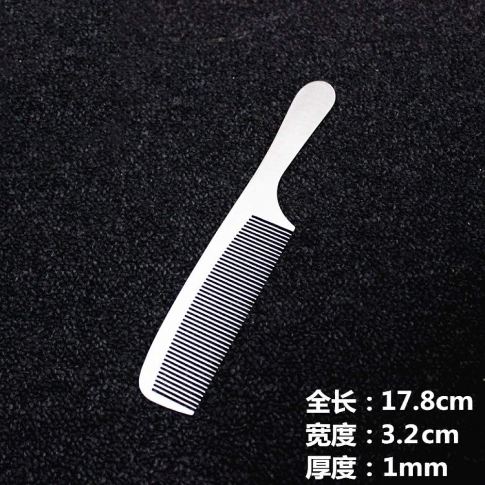 JYYC Stainless steel haircut comb hairdressing steel comb ultra-thin flat head comb male hair comb hairdresser professional hairdressing special steel comb-K3