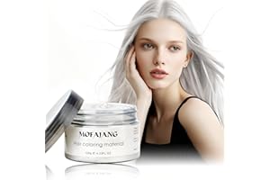 SOVONCARE White Hair Color Wax Pomades 4.23 oz - Natural Hair Coloring Wax Material Disposable Hair Styling Clays Ash for Cosplay, Party (White)