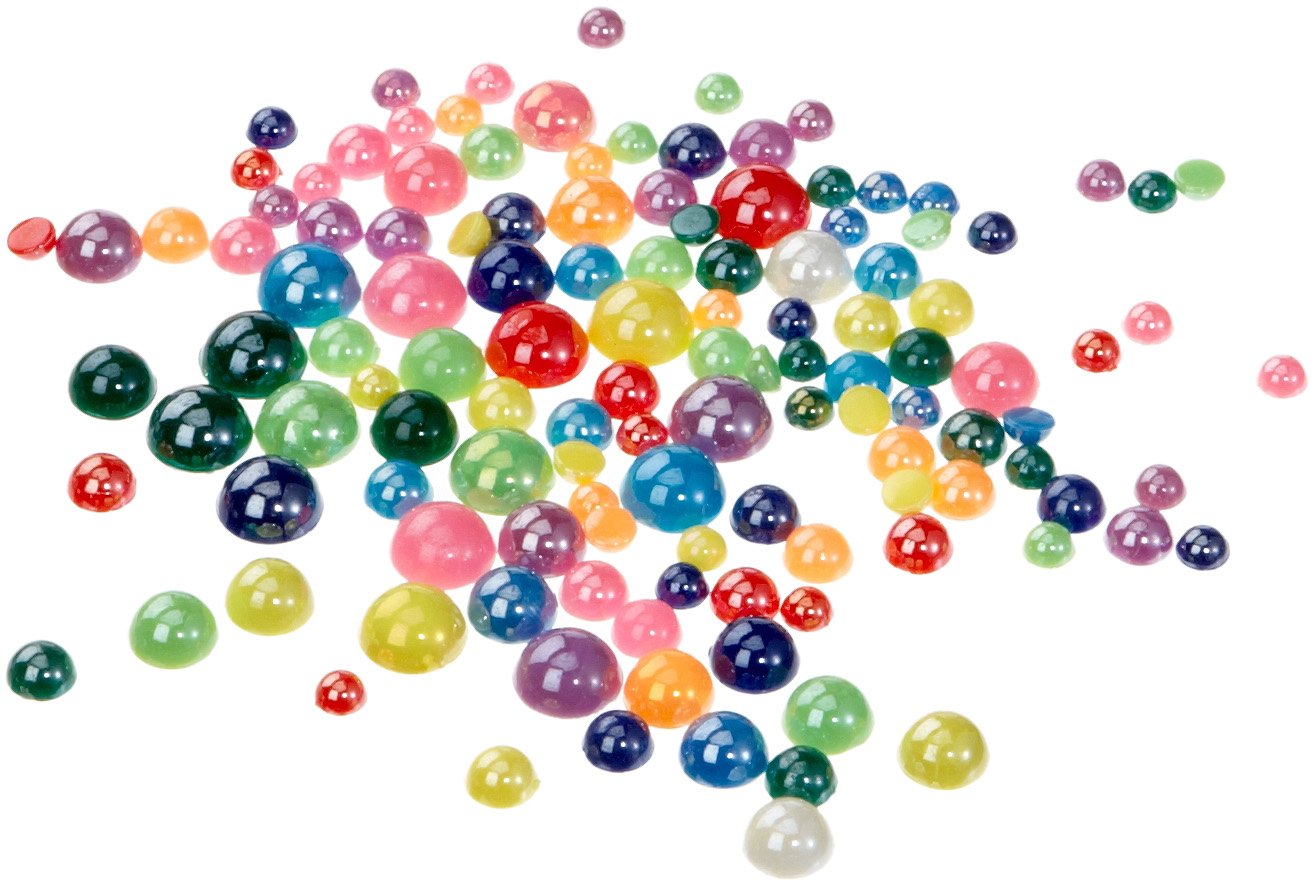 Folia 1249 - Decorative Crystals Half Ball 125 Pcs, Nacre, Assorted Sizes