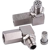 Abvefudo 2PCS O2 Oxygen Sensor Spacer 90 Degree, P0420 CEL Fix Adapter for Check Engine Light, Universal M18 x 1.5 Connector,