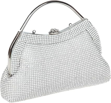 silver bridal clutch bag
