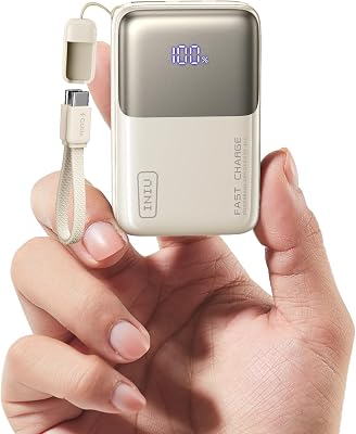 Mini Power Bank, 45W 10000mAh Ricarica Rapida Powerbank, PD3.0 QC4.0 USB C Input & Output Caricatore Portatile per iPhone 17 16 15 14 13 Pro Max, Samsung S22, Bianco Chiaro