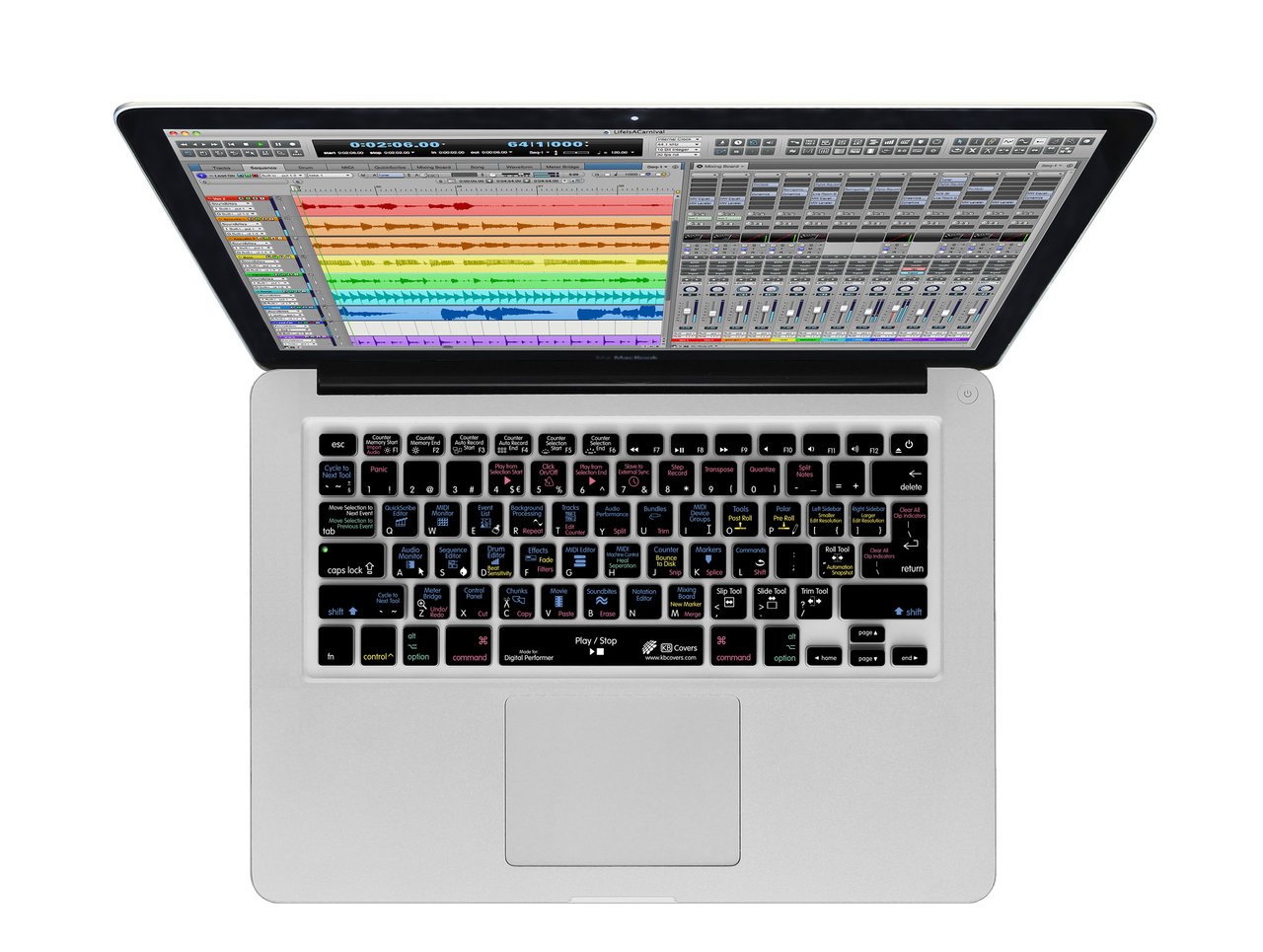 KB Covers Digital Performer QWERTY Keyboard Case for MacBook Air 13-Inch Pro Transparent