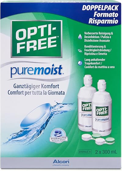 OPTI-FREE PureMoist Contact Lens Solution 300ml Economy Pack 2x