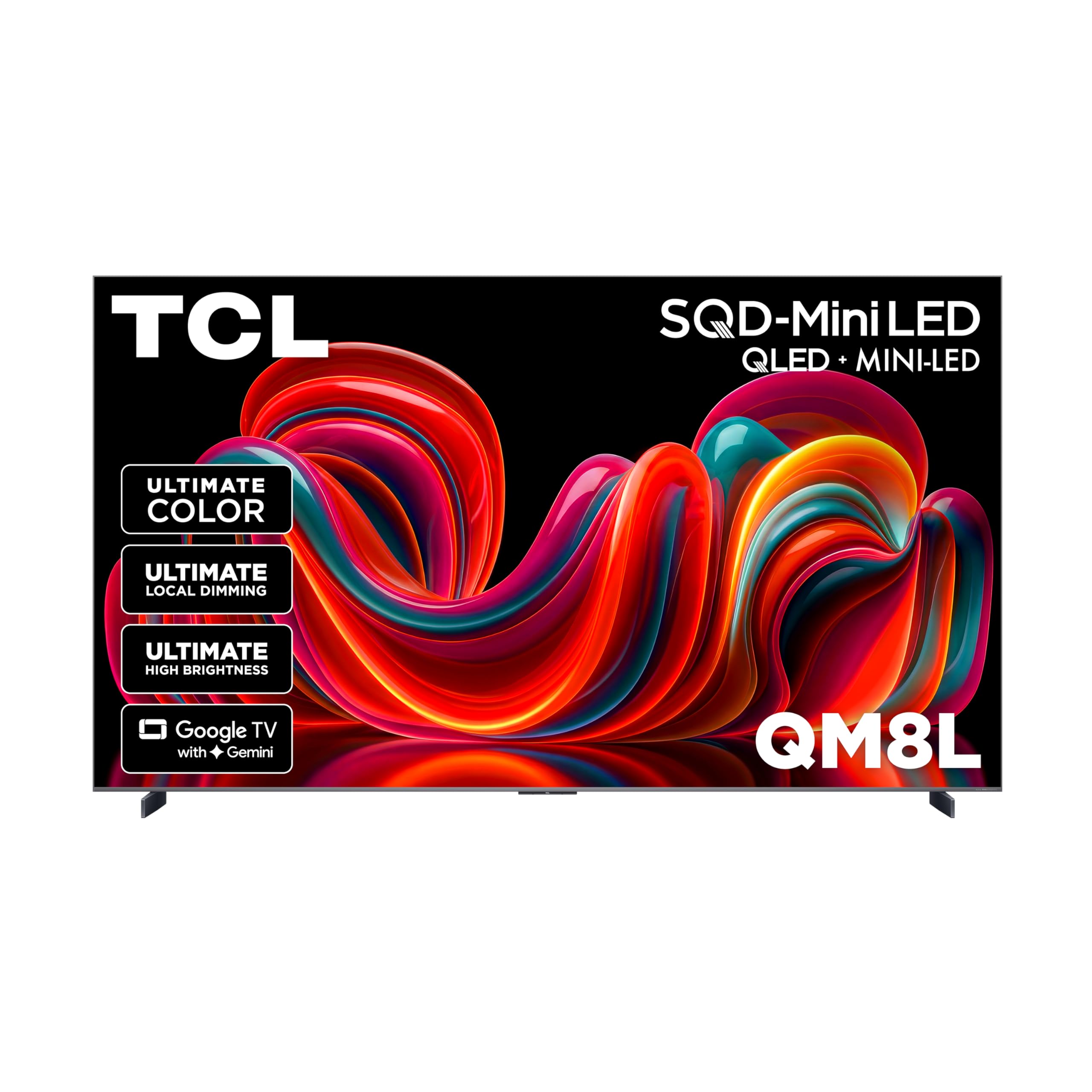 TCL 98 Inch Class QM8L Series | SQD-Mini-LED QLED Smart TV | 98QM8L, 2026 Model | 144Hz | Ultimate Color Brightness & Contrast | Google AI Bang & Olufsen | Voice Control Gaming Streaming Television