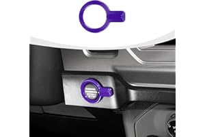 RAZPOY for Bronco Push Start Button Cover, Engine Start Stop Button Trim Compatible with 2021-2023 Ford Bronco Interior Accessories, Purple
