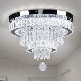 Crystal Chandelier 15.7 Inch Modern 4 Tier LED Ceiling Light 6500K view 9