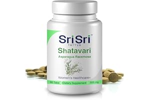 Sri Sri Tattva Shatavari Asparagus Racemosa Dietary Supplements – 60 Tablets 500mg Organic Shatavari– Reproductive Health Ayurvedic Herb for Balancing Vata & Pitta
