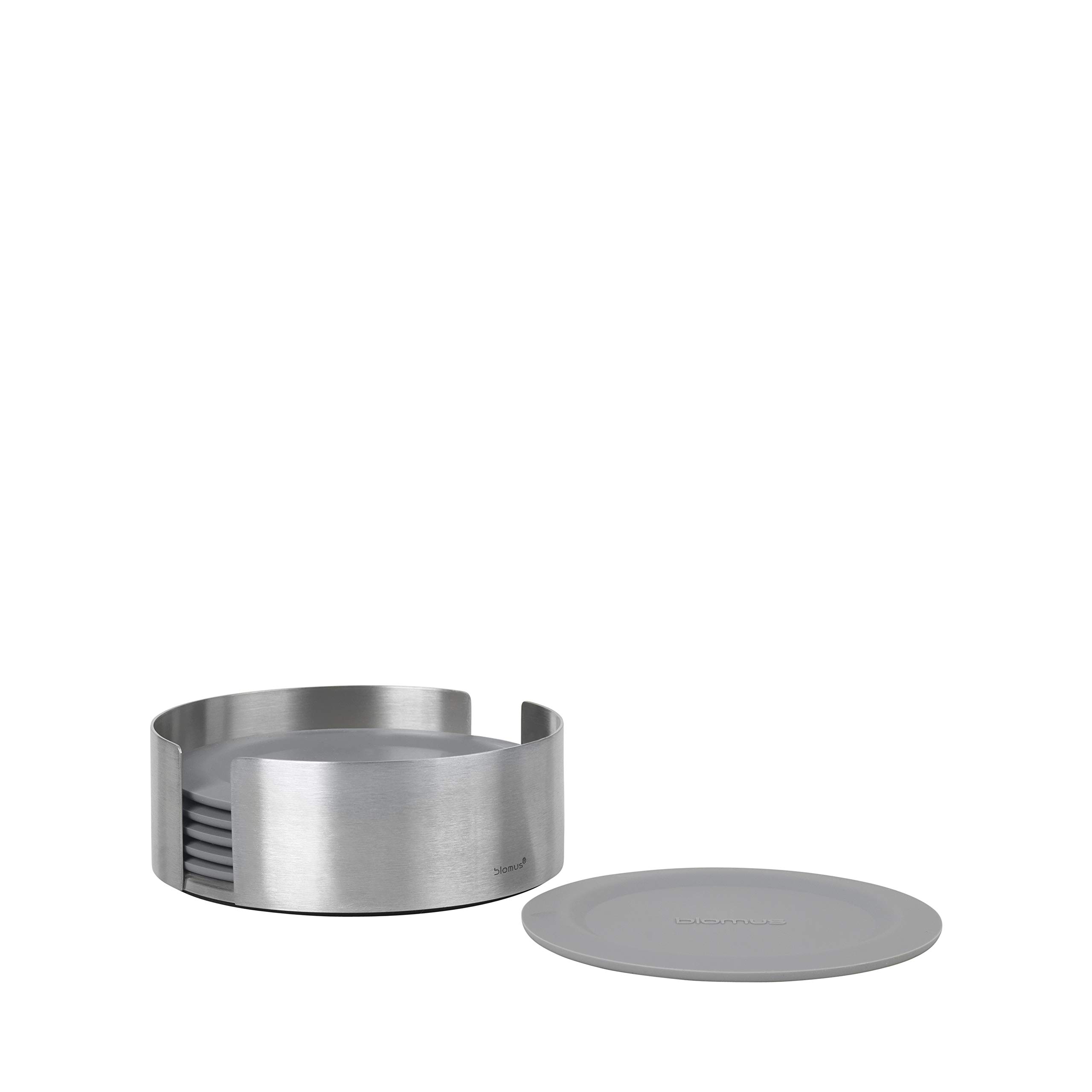 Blomus 64063 Set of 6 Coasters, 64063 Coasters, 18/8 Stainless Steel, Clear, One Size, Klar, Sharkskin