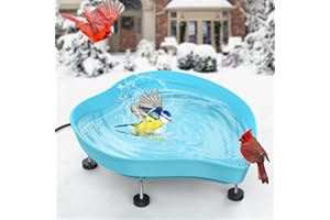 Heated Bird Bath for Outdoors for Winter - 60W Thermostatically Controlled Heated Birdbath with Large Capacity, Bird Bath Hea