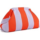 Oweisong Summer Beach Clutch Purse for Women Striped Evening Handbag 2026 | for Summer Vacation, Woven Crochet, Stripe Purse, Kiss Lock, Black and White Bag, Tan and Black Clutch