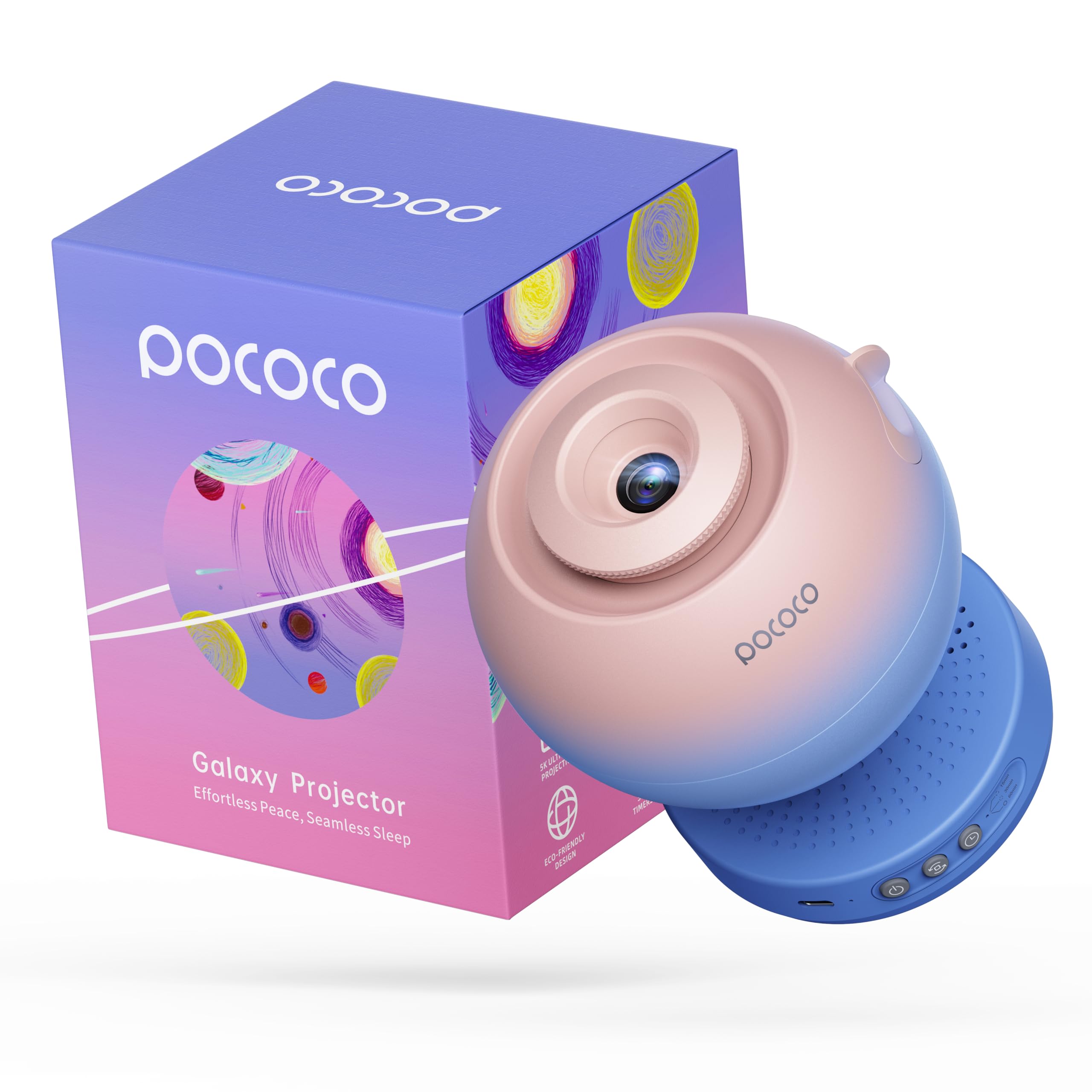 Photo 1 of POCOCO Galaxy Star Projector with 2M-Pixel Lens & 5K Discs | Home Planetarium Projector for Relaxation, Study, and Sleep Aid | Includes 2 Films | Ideal Gift