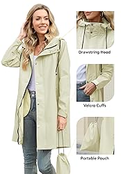 Zando Womens Plus Size Rain Jacket with Hood