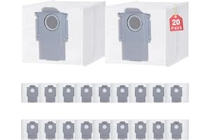 ERAVSOW 20 Pack Dust Bags for Roborock Q5+, Vacuum bags Compatible with Q5 Max+, S8+, S8 Pro Ultra, Q7 Max+/Max, Q8 Max+, S7 Pro Ultra, Q7, S7 MaxV Ultra Robot Vacuum, 3.0L Large Capacity Replacement Bags