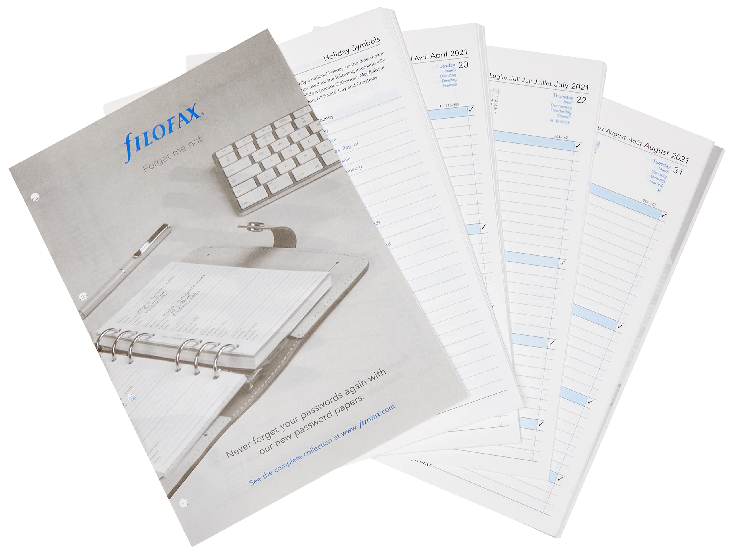 Filofax 2021 A4 Day to Page Diary 5 Languages