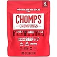 CHOMPS MINI Grass Fed Beef Jerky Meat Snack Sticks 0.5 Oz, Original Beef (Pack of 6)