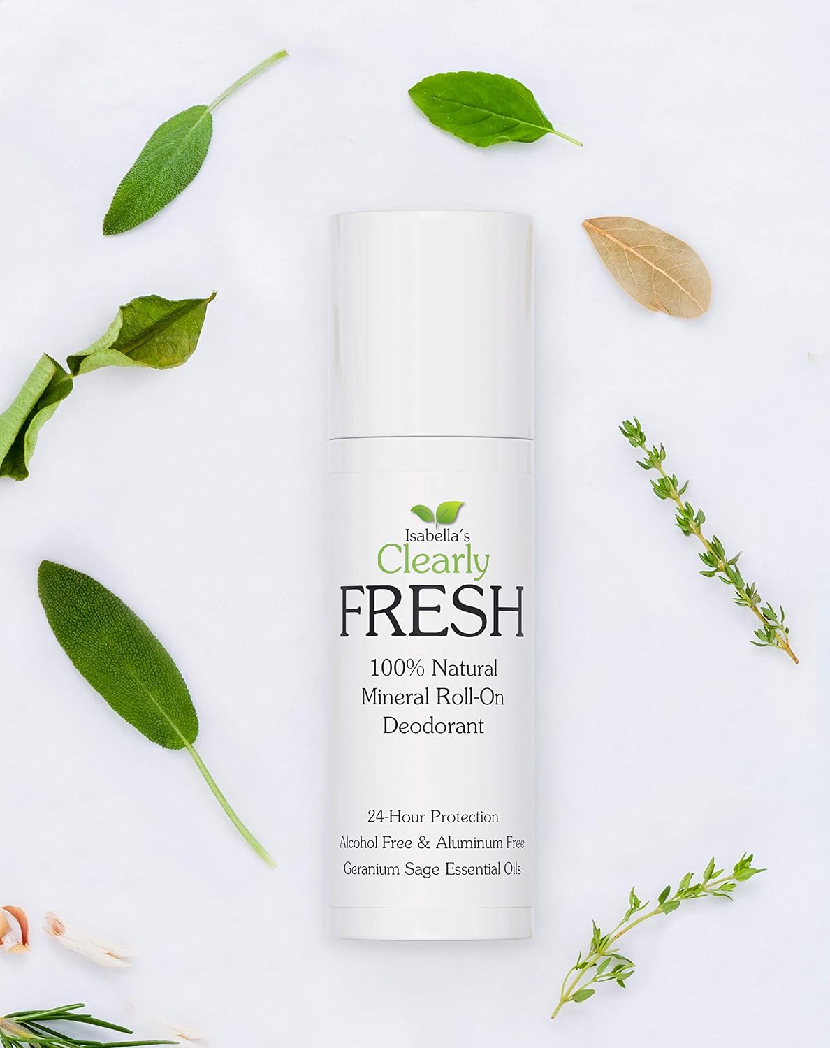Clearly FRESH Natural Magnesium Roll On Deodorant I 24 hour Protection I Unisex I For Sensitive Skin with Aloe Vera, Argan Oil I No Aluminum, Parabens or Alcohol I Geranium Sage(90 ml) (1 Pack) - Image 5