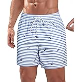 Gleeease Mens 5inch Swim Trunks: Mesh Liner Quick Dry Stretchy Comfort Soft Drawstring Zipper Pocket Beach Pool