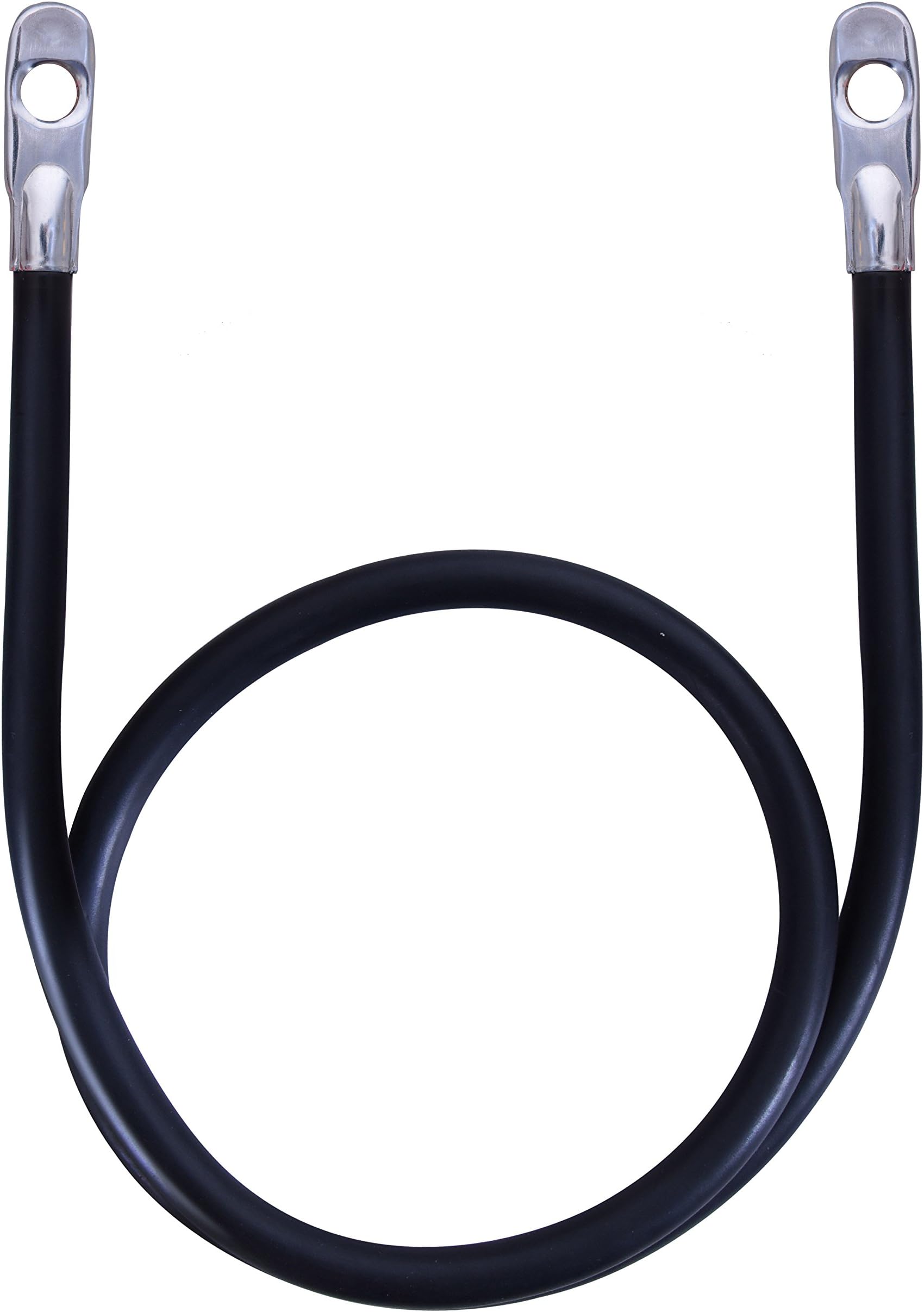 TOPDC 4 Gauge 36-Inch Battery Inverter Cable All Copper Conductor Wire with 3/8" Ring Terminals (4 AWG x 36 Inches) for Car, Truck, RV, Solar