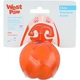 WEST PAW Zogoflex Jive Ball Dog Chew Toy &ndash; Bouncing Toys for Dogs, Fetch, Catch, Chewing, Play &ndash; Floatable, Recyclable Balls &ndash; Latex-Free, Non-Toxic, Dishwasher Safe Dog Toy, Small 2.5", Tangerine
