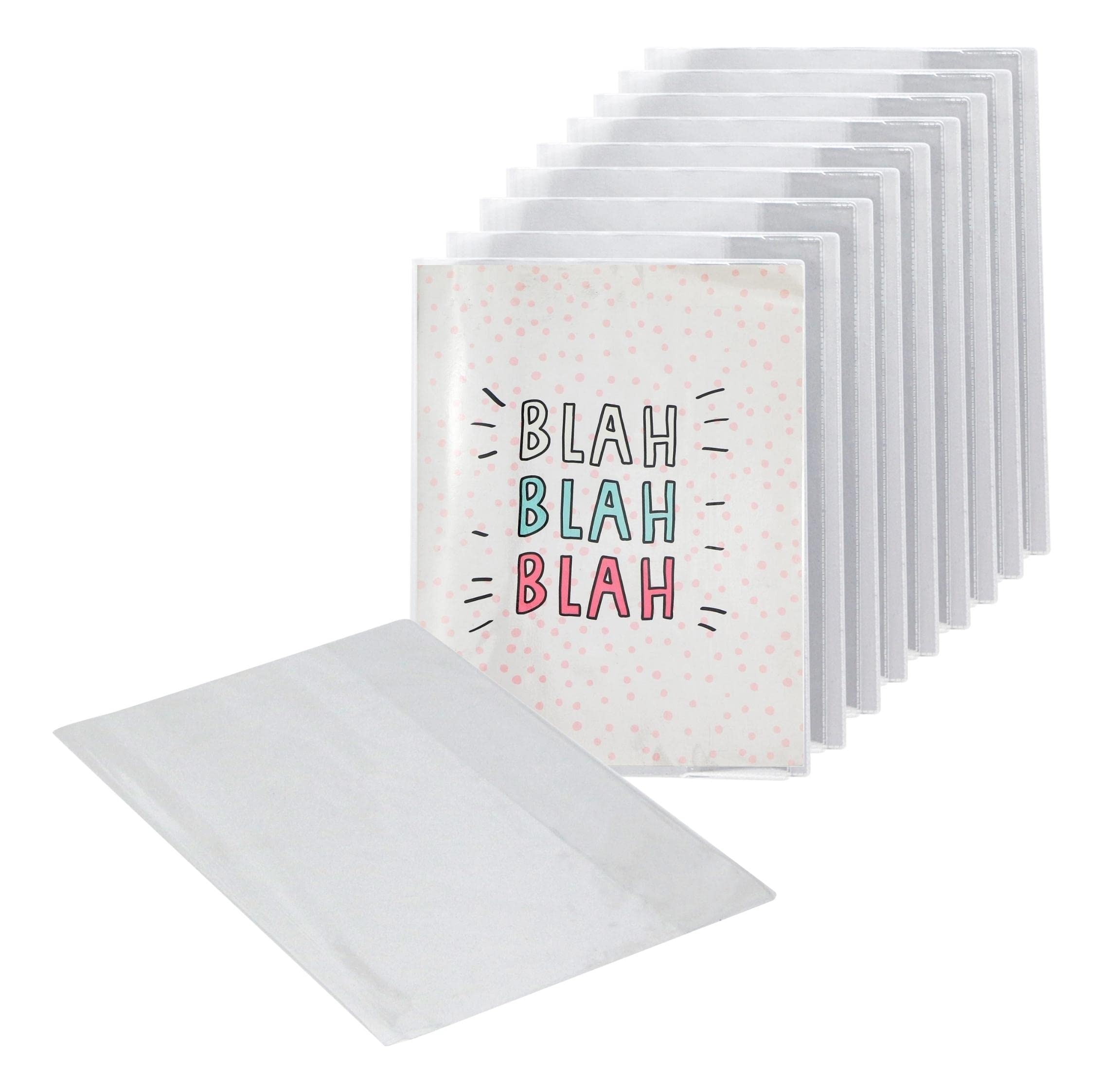 EXERZ A5 Exercise Book Cover 10pk Clear Water Resistant - Slip On Protective Jackets for Notebook, PVC Sleeve (A5 x 10) — image 1