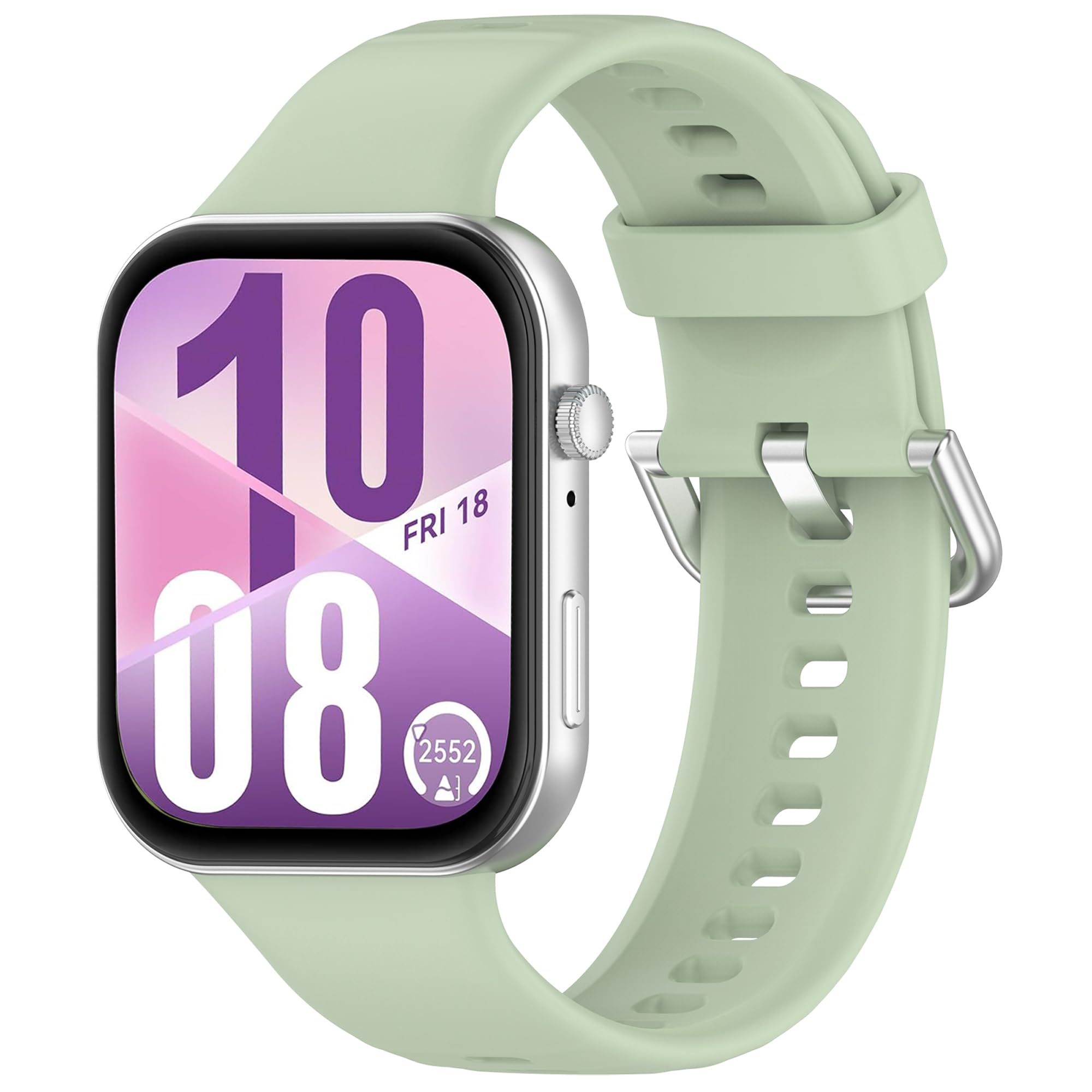 Wownadu Straps Compatible for Huawei Watch Fit 4/4 Pro / 3 Strap Green Silicone Adjustable Classic Wristbands for Men Women Replacement Watchbands (Strap Only)